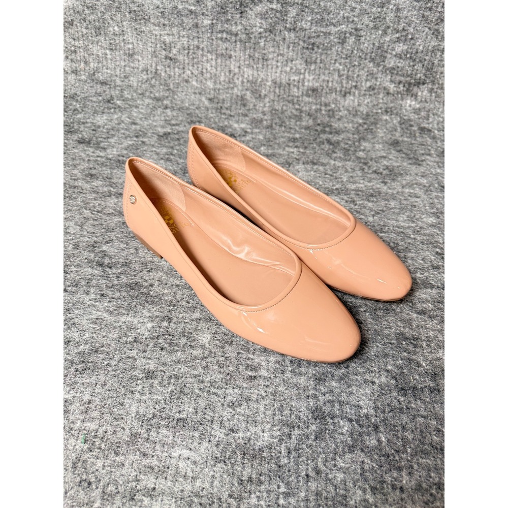 Vince Camuto Minny Nude Patent Leather Almond Toe Ballet Flats Size 9.5M